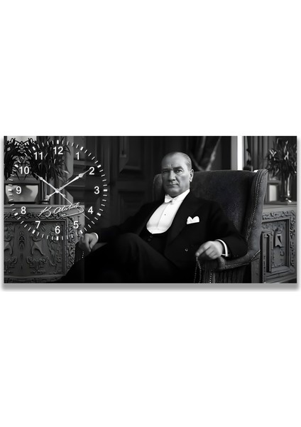 Saatli Atatürk Panoramik Kanvas Tablo indirimleri