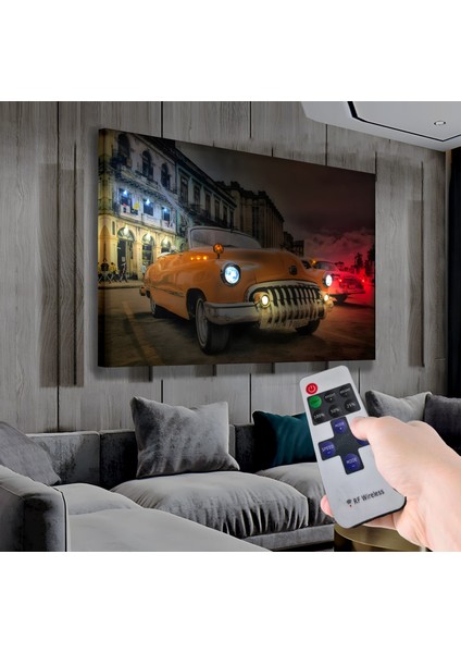 LED Işıklı Uzaktan Kumandalı Klasik Araba Kanvas Tablo fiyatları