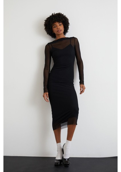 Tül Elbise-Siyah indirimleri