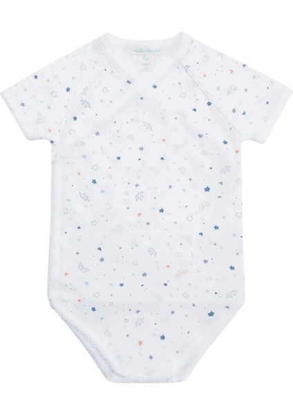 Bebek Tulum Yıldız ve Taç Işlemeli %100 Pima Pamuk, Sarma Model