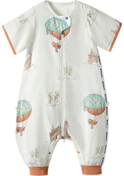Hot Air Kısa Kollu Bebek Uyku Tulumu, Nefes Alabilir, Fermuarlı