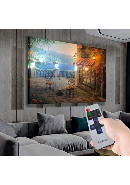 LED Işıklı Uzaktan Kumandalı Manzara Kanvas Tablo