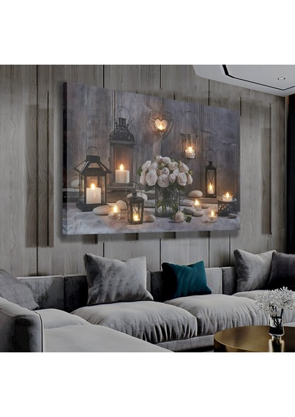 LED Işıklı Uzaktan Kumandalı Mumlar Kanvas Tablo fiyatları