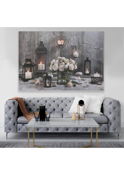 LED Işıklı Uzaktan Kumandalı Mumlar Kanvas Tablo modelleri