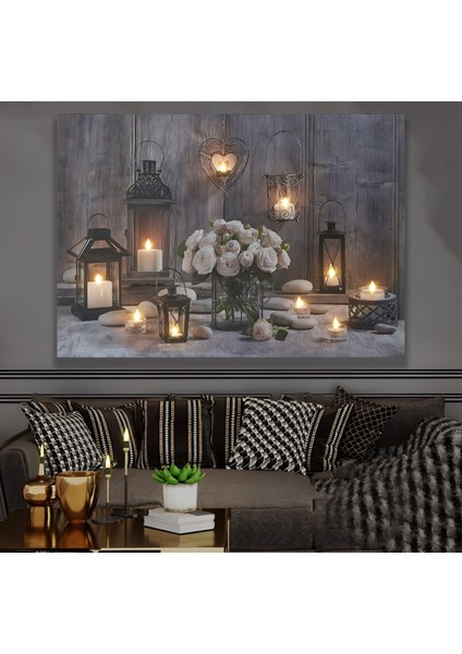 LED Işıklı Uzaktan Kumandalı Mumlar Kanvas Tablo fırsatları