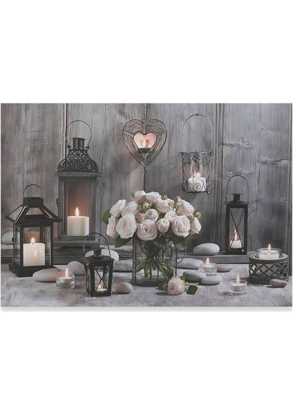 LED Işıklı Uzaktan Kumandalı Mumlar Kanvas Tablo indirimleri