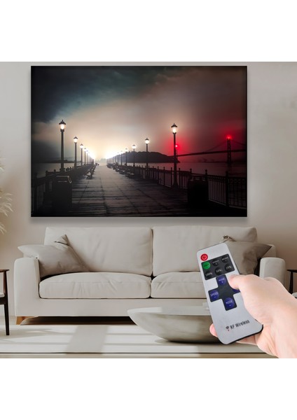 LED Işıklı Uzaktan Kumandalı San Francisco Iskelesi Kanvas Tablo fiyatları