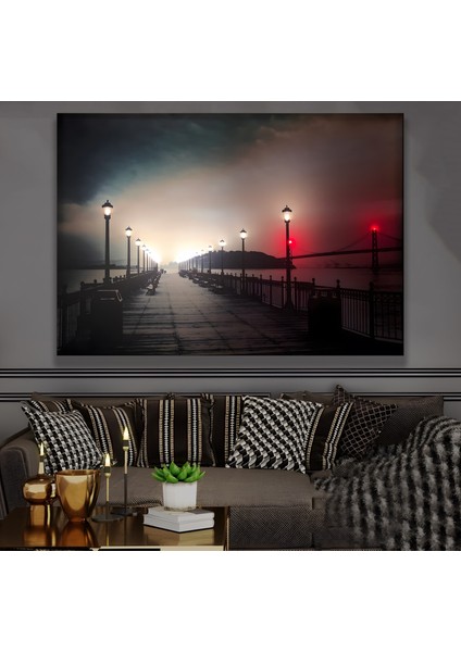LED Işıklı Uzaktan Kumandalı San Francisco Iskelesi Kanvas Tablo fırsatları