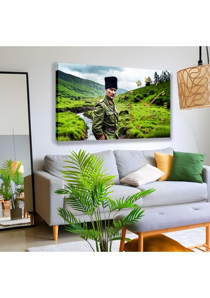 Saatli Atatürk Panoramik Kanvas Tablo fırsatları