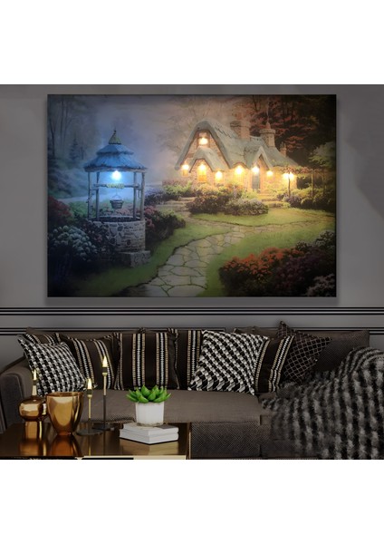 LED Işıklı Uzaktan Kumandalı Dağ Evi Kanvas Tablo fırsatları