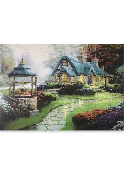 LED Işıklı Uzaktan Kumandalı Dağ Evi Kanvas Tablo indirimleri
