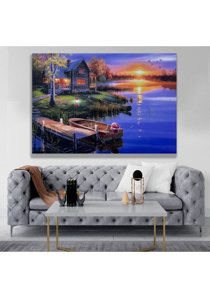 LED Işıklı Uzaktan Kumandalı Manzara Kanvas Tablo modelleri