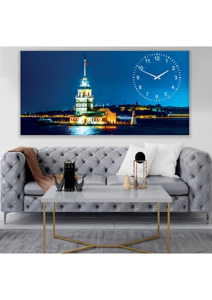 Saatli Kız Kulesi Panoramik Kanvas Tablo