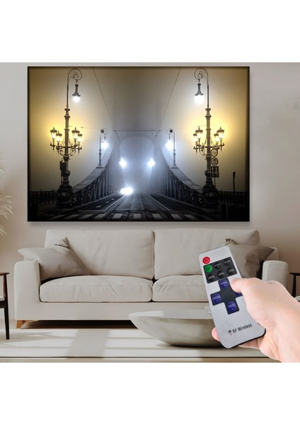 LED Işıklı Uzaktan Kumandalı Budapeste Köprü Kanvas Tablo fiyatları