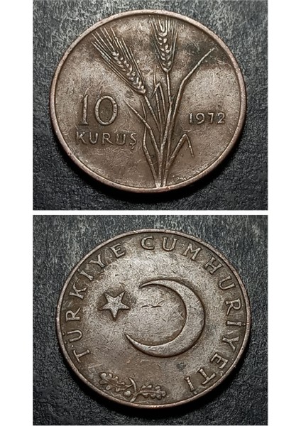 399636873462B93AD0 10 Kuruş 1972 Eski Madeni Para