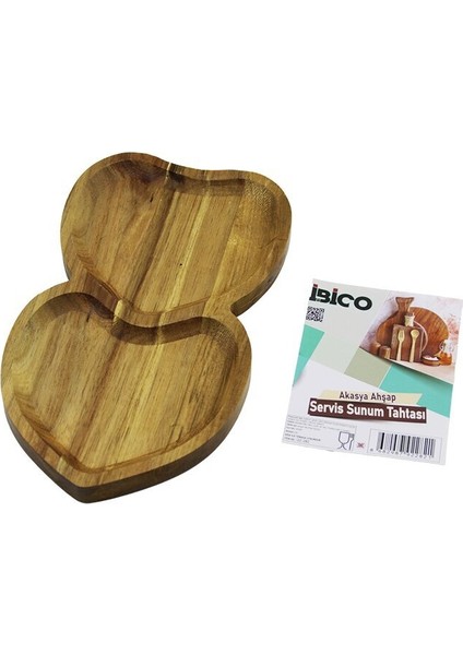 Akasya Kalpli 2 Bölmeli Ahşap Servis Sunum Tepsi - Tahtası 25 x 14 x 1.4cm (3791) fiyatları