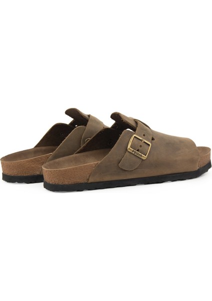 Hakiki Deri Kadın Tokalı Terlik 215546