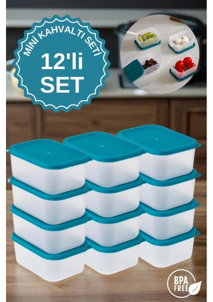 12'li Mini Kahvaltı Seti Yeşil, Şık ve Kullanışlı Kahvaltı Takımı