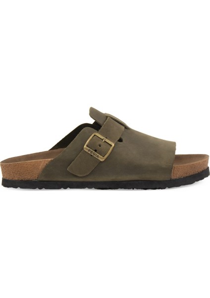 Hakiki Deri Kadın Tokalı Terlik 215546