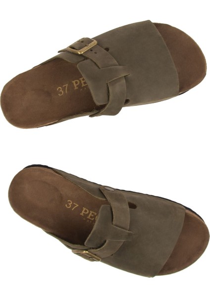 Hakiki Deri Kadın Tokalı Terlik 215546 modelleri