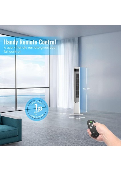 Hava Temizleme Cihazlı ve Dc Motorlu Kule Fan 120CM, 12 Hız, 4 Mod, LED Ekran, Sessiz ve Salınımlı modelleri