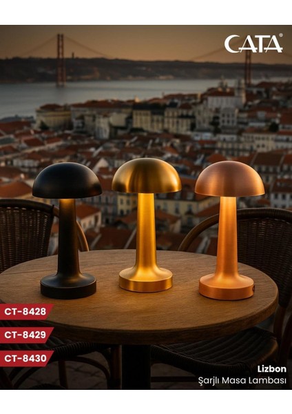 -CT-8429-LİZBON Antik Şarjli Masa Lambasi Glstd fiyatları
