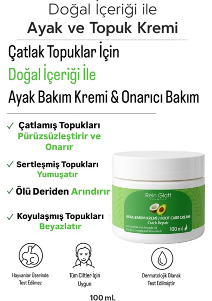 Avakado Yağı ve Hindistan Yağı Özlü Çatlak ve Kuru Ayaklar Için Onarıcı Mucize Ayak Kremi 100 ml 5.0 28 Değerlendirme fırsatları