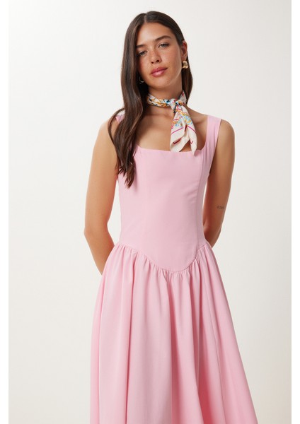 Askılı Yazlık Midi Poplin Elbise modelleri