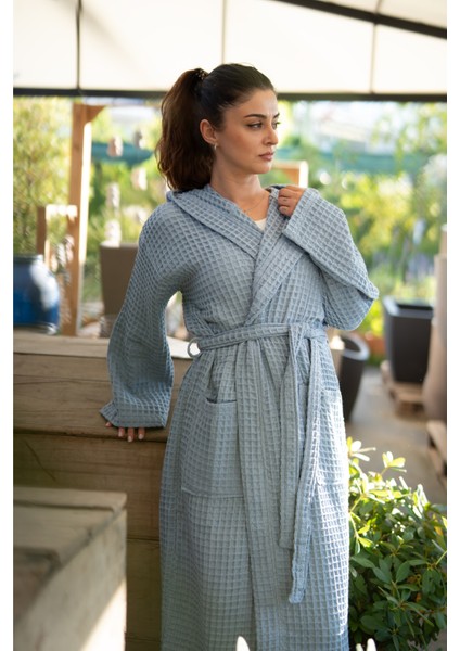 Meliora %100 Pamuk Waffle Yetişkin Unisex Bornoz