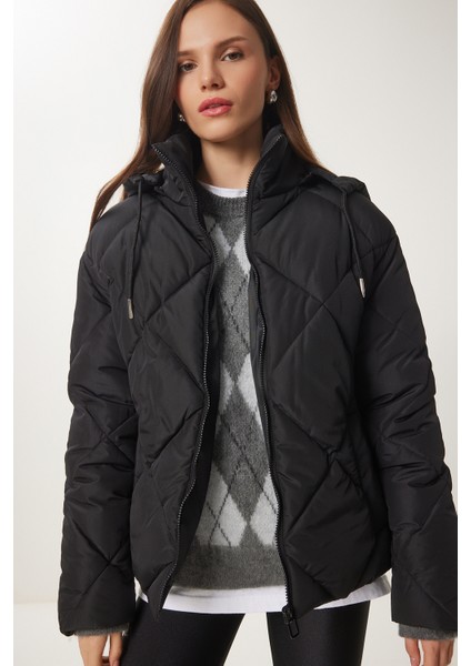 Kapüşonlu Şişme Mont LNT0008 SİYAH fiyatları