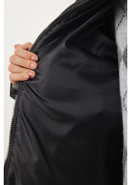 Kapüşonlu Şişme Mont LNT0008 SİYAH indirimleri