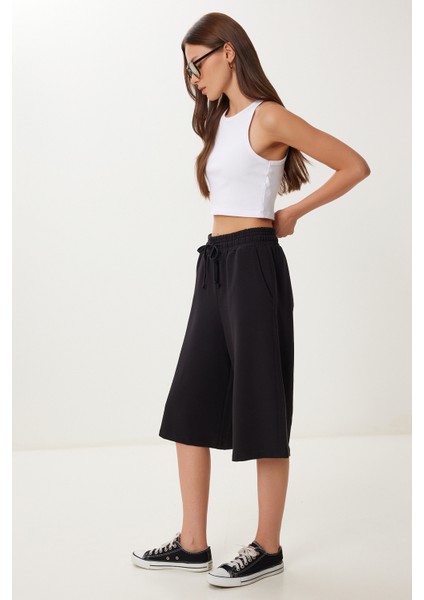 Cepli Esnek Örme Eşofman Şort LUB0126 SİYAH fiyatları