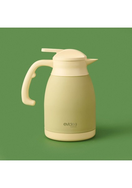 Bej 1,5 Lt Çay Termosu, Şık ve Dayanıklı Metal Tasarım, Pratik Kullanım