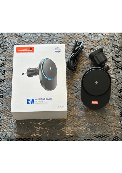 Araç Içi 15W Şarjlı Telefon Tutucu Magsafe Telefonlara Uyumlu Araba Telefon Tutacağı Hld-80