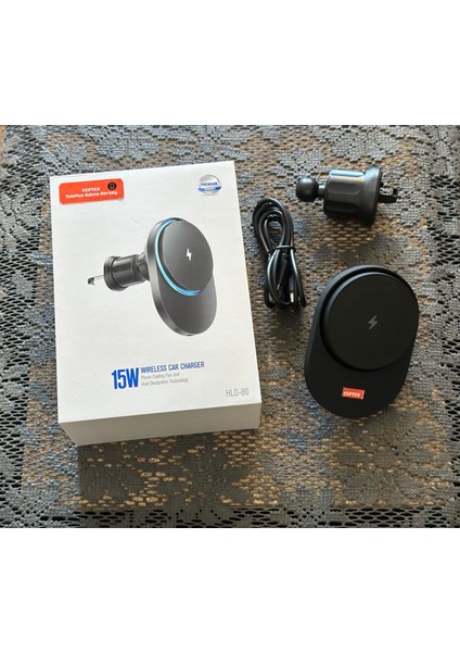 Araç Içi 15W Şarjlı Telefon Tutucu Magsafe Telefonlara Uyumlu Araba Telefon Tutacağı Hld-80 fiyatları