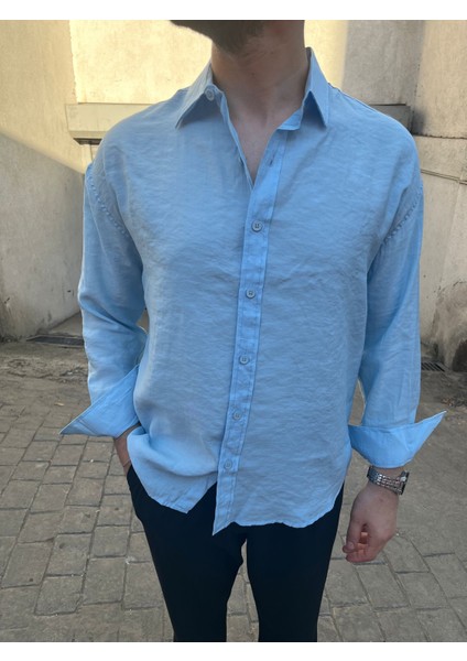 Erkek Dökümlü Modal Kumaş Gömlek Old Money Gömlek Erkek