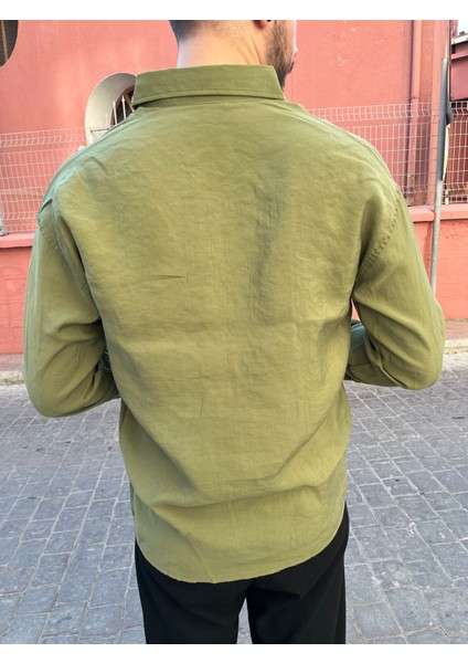 Erkek Dökümlü Modal Kumaş Gömlek Old Money Gömlek Erkek
