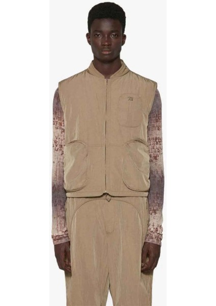 Şık ve Fonksiyonel Bio Vest - Khaki Renkli Fermuarlı Yelek