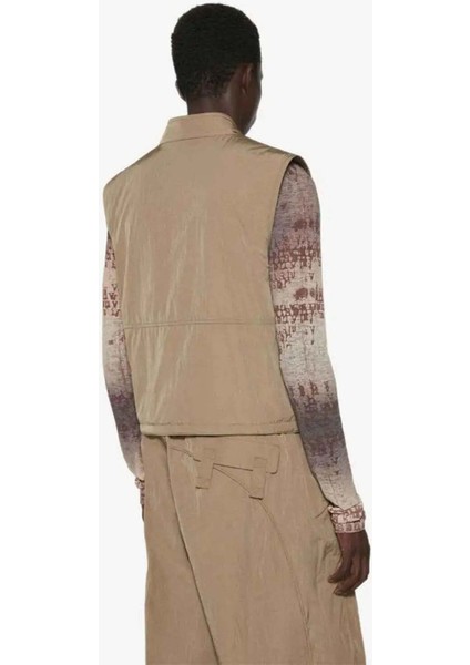 Şık ve Fonksiyonel Bio Vest - Khaki Renkli Fermuarlı Yelek