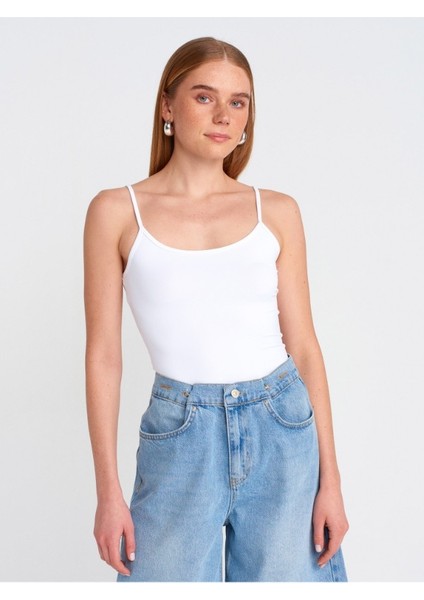20901 Dilvin Ince Askılı Poliamid Top-Beyaz fiyatları
