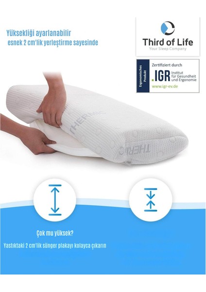 Hadar 40X80 cm Bellek Köpüğü Yastık, Yüksekliği Ayarlanabilir, Ergonomik Boyun ve Omurga Desteği fiyatları
