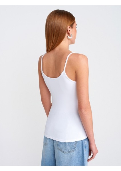 20901 Dilvin Ince Askılı Poliamid Top-Beyaz fırsatları