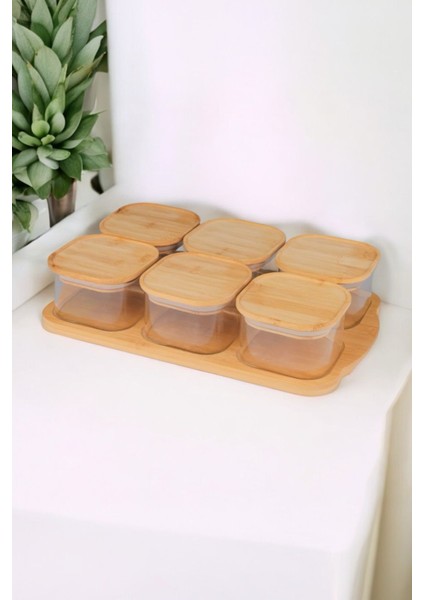 6'lı Bambu Cam Kahvaltılık Seti ve Altlık, Şık ve Doğal Tasarım