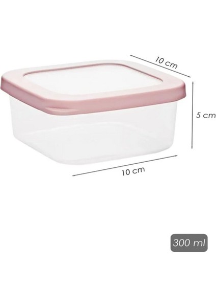 Pembe 6'lı Tepsili Kahvaltılık Saklama Seti, Silikon Kapaklı ve Kullanışlı modelleri
