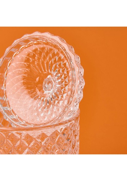 Şeffaf Cam Şekerlik, Baklava Desenli, 12 Cm, Zarif ve Şık Tasarım fırsatları