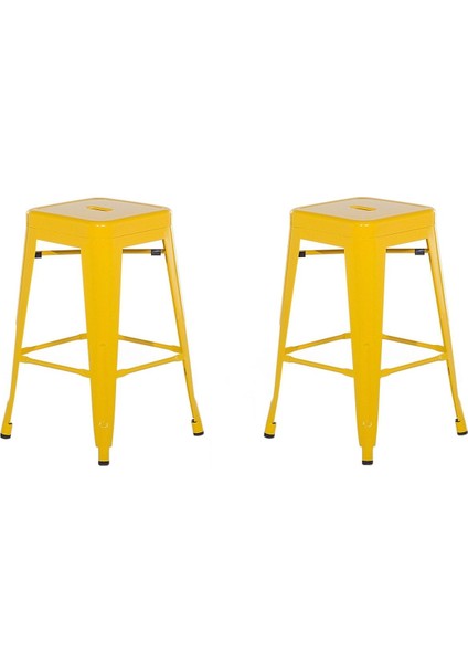 2’li Metal Endüstriyel Bar Taburesi Seti