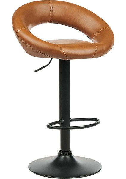 Peorıa 2'li Döner Bar Sandalyesi Seti, Yükseklik Ayarlı, Suni Deri