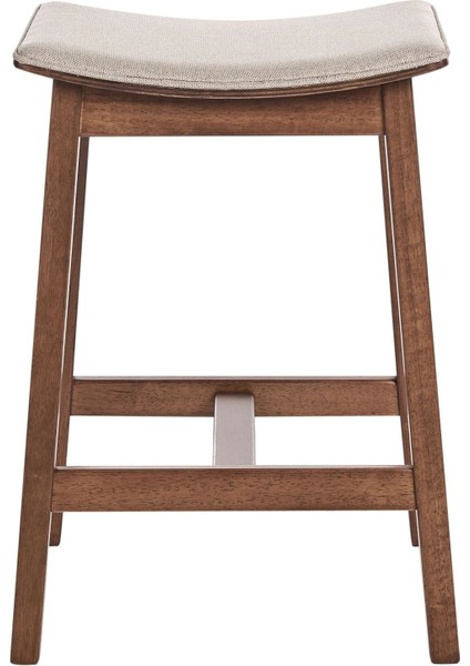 Dıxon 2'li Bar Taburesi Seti, Ahşap Gövde, 60 cm Yükseklik, Bej Kumaş Oturum fırsatları