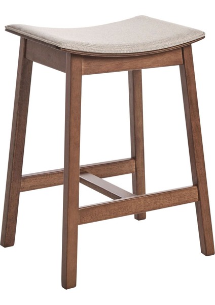 Dıxon 2'li Bar Taburesi Seti, Ahşap Gövde, 60 cm Yükseklik, Bej Kumaş Oturum indirimleri