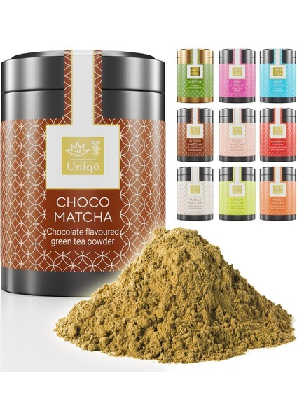 Çikolata Aromalı Premium Japon Matcha Tozu 30 gr Şeker İlavesiz Vegan, Metal Kutuda